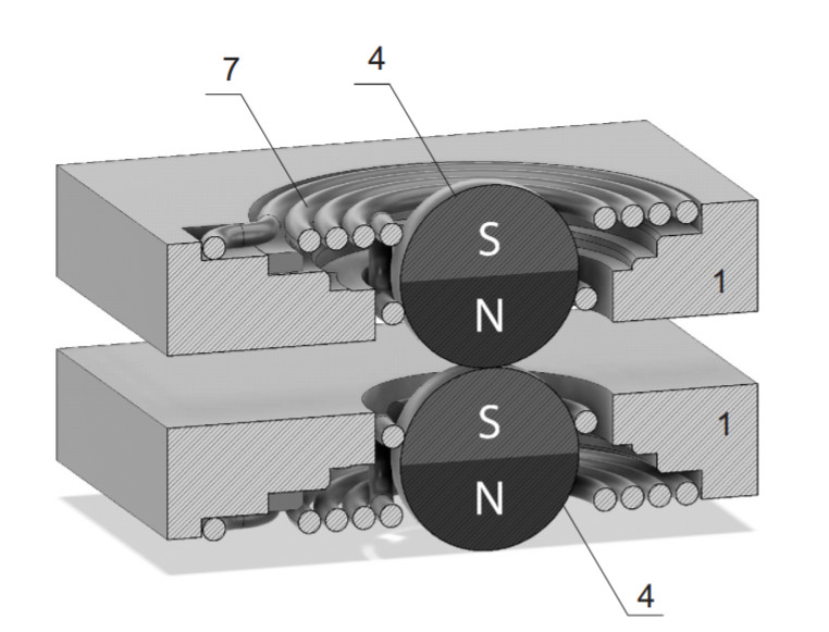 The symmetric magnetic electric contact pairs with auto-orientation