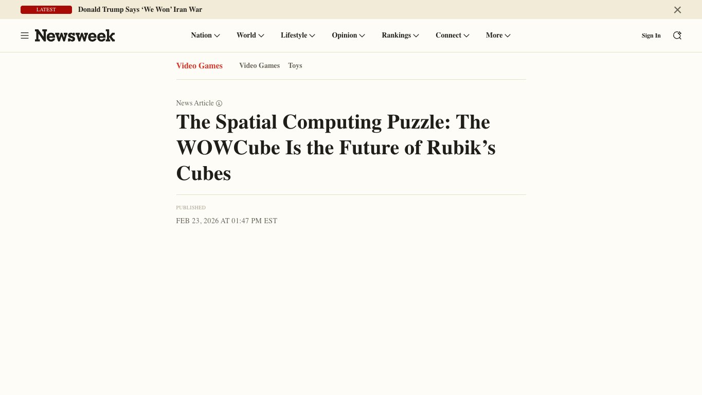 Newsweek — coverage of Ilya Osipov / WOWCube