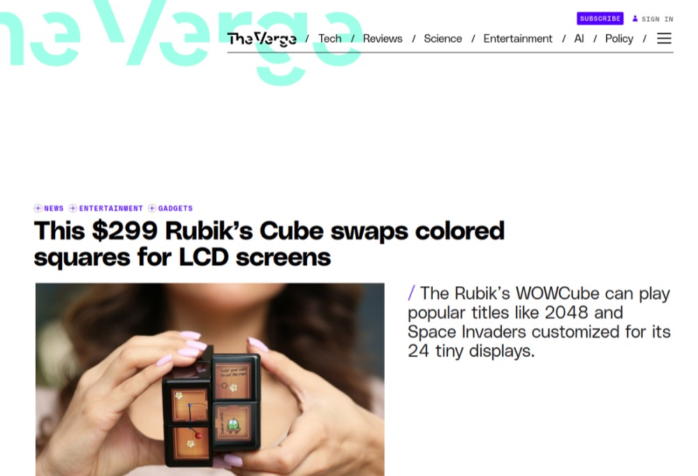 The Verge — coverage of Ilya Osipov / WOWCube