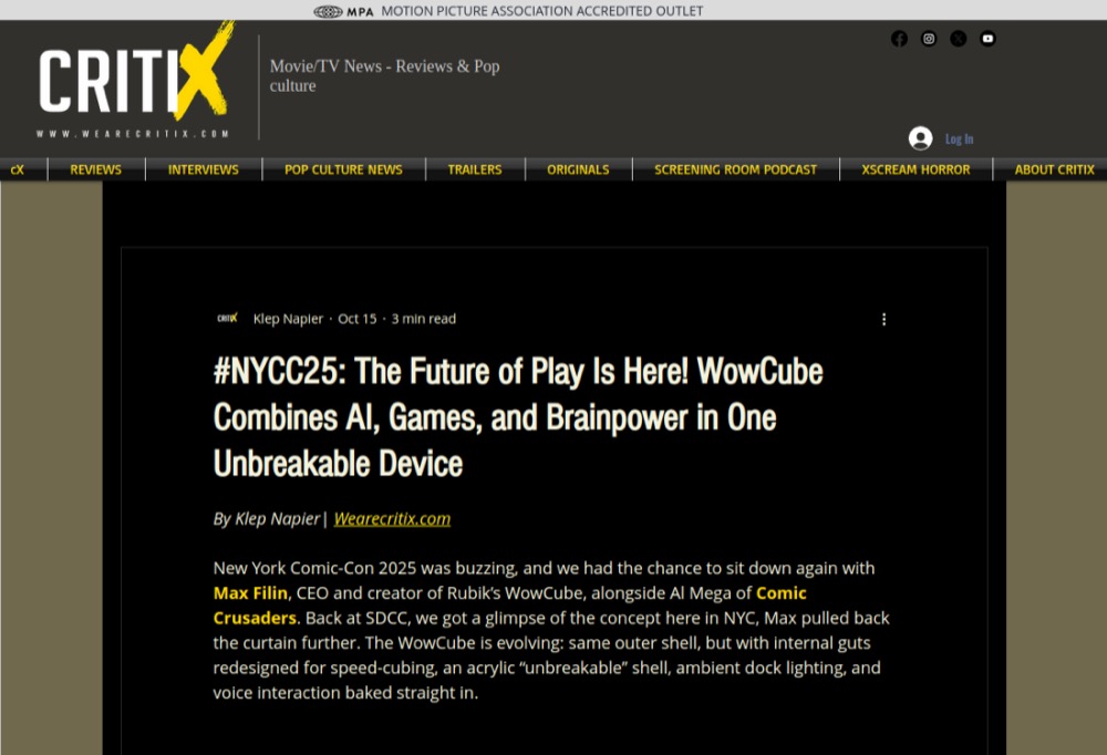 We Are Critix — coverage of Ilya Osipov / WOWCube